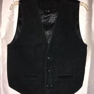 Vintage Black Suede Womens Vest By Forte